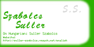 szabolcs suller business card